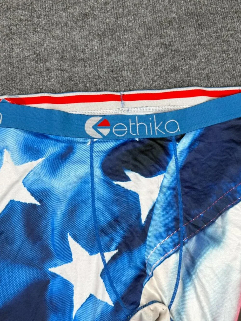 Ethika USA Flag swimming bottom no size tag check measurement fit XL/2XL